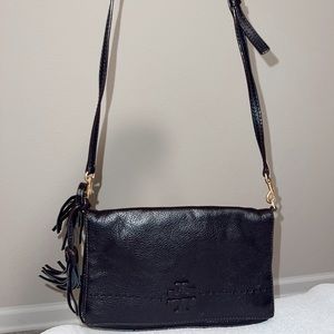 Tory Burch McGraw Crossbody- Black Leather
